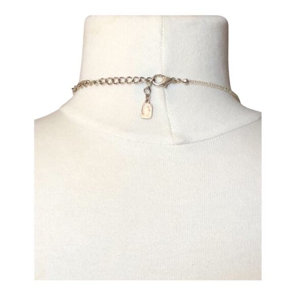 Vintage Black Flat Cutout Circle Black Clear Gray Silver Bead Statement Necklace - Picture 9 of 12